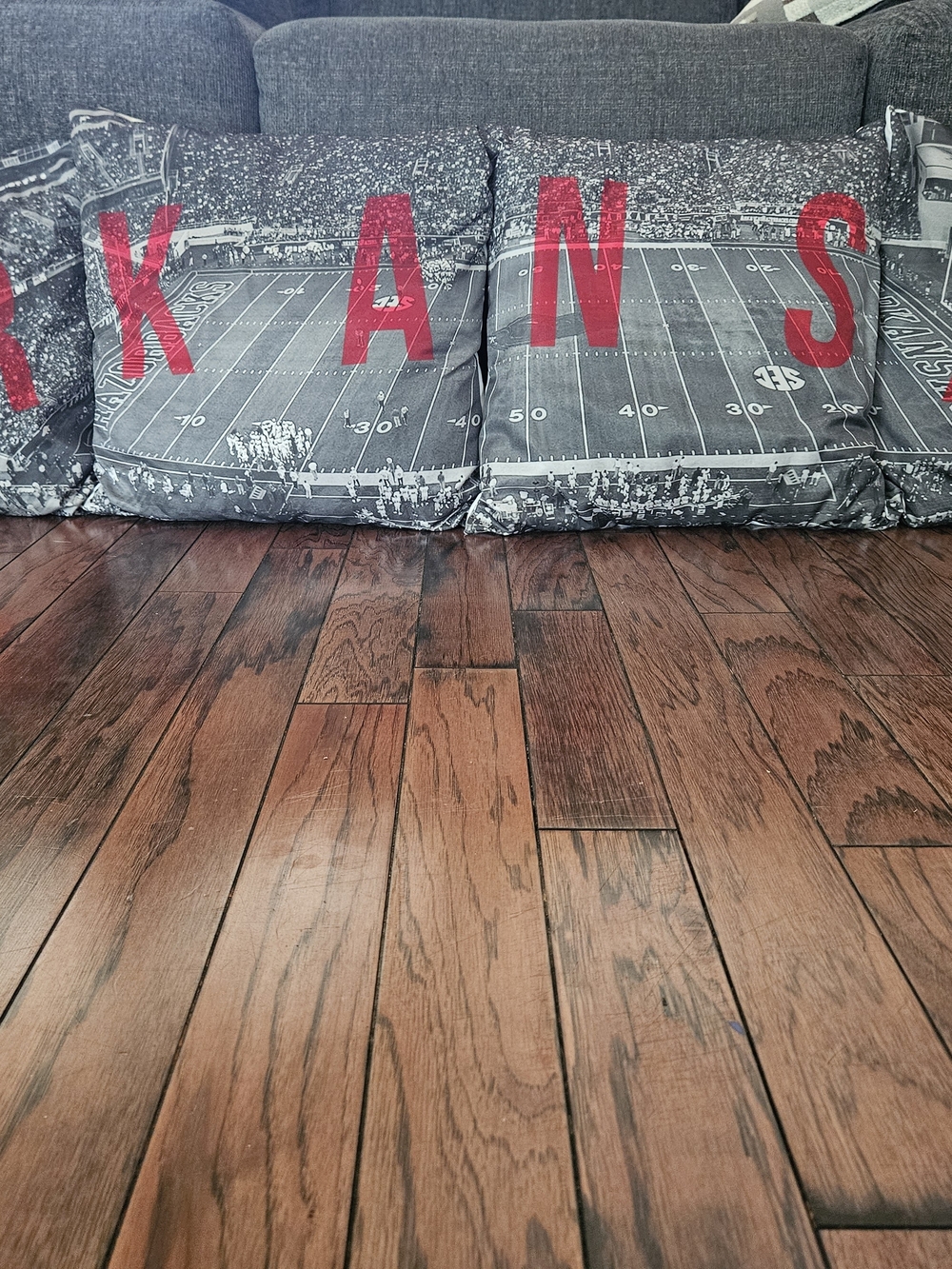 Arkansas Razorbacks Football Field Pillowcases With Red Letters
